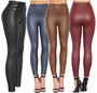 These super sexy, fashionable leggings have the look of leather but are actually made of a slim-fitting, body-hugging fabric that makes them comfortable to wear. The high waist and tummy control design make them flattering and comfortable to wear. The wet look leggings are great for clubbing, dates, and girls' night out. Pair them with your favorite t-shirt or tunic and boots to create a trendy casual look. Available in multiple colors, these leggings are a must-have in your wardrobe!