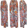 Orange Paisley Print Palazzo Pants. High Waisted Women's Pleated Slinky Stretchy Palazzo Pants. Great casual pants that with right accessories will transform in evening pant. Trendy loose fit and super elegant and chic colors are unique and will bring your summer look to another level . Lightweight and flowing fabric is ideal for those hot summer days. Wide legs combined with pleating from the waist down makes it move like a skirt creating a flattering volume. Modern paisley design in fashionable color. Can be easily dressed up or down.