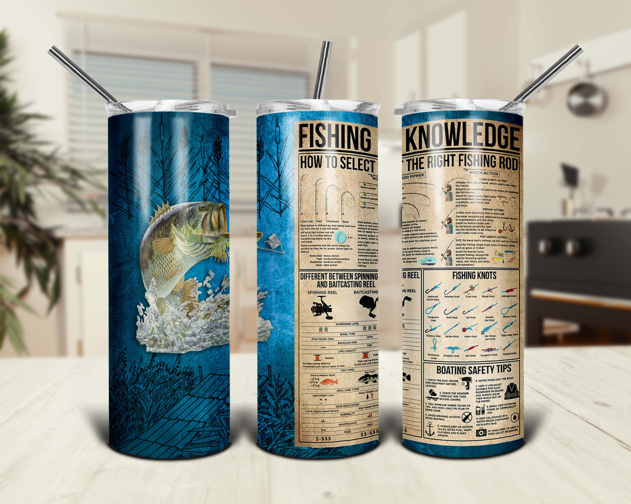 Fishing Knowledge Fisherman Design 20oz Tumbler