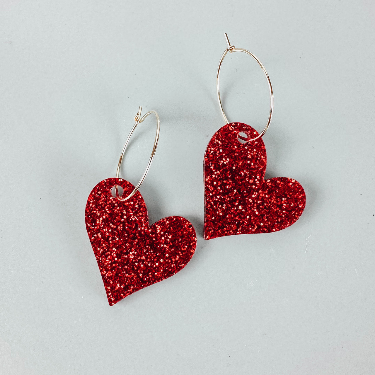 Sterling Silver Heart Shaped Hoop Earrings