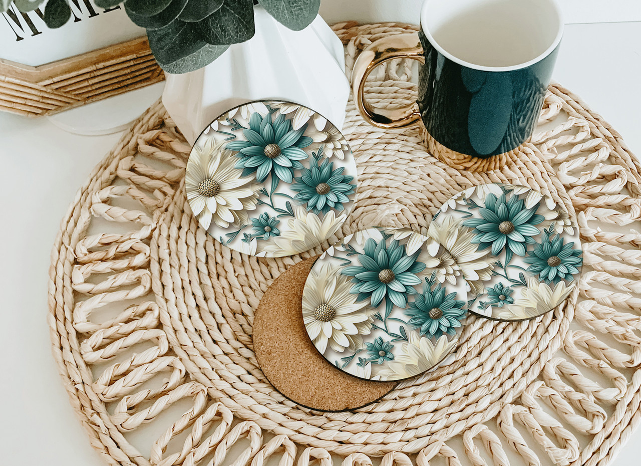 White Wild Flower Ceramic Coasters, Individual or Set of 4 Ceramic  Off-white Floral Circle Coasters, Gift for Her, Birthday Gifts -  Norway