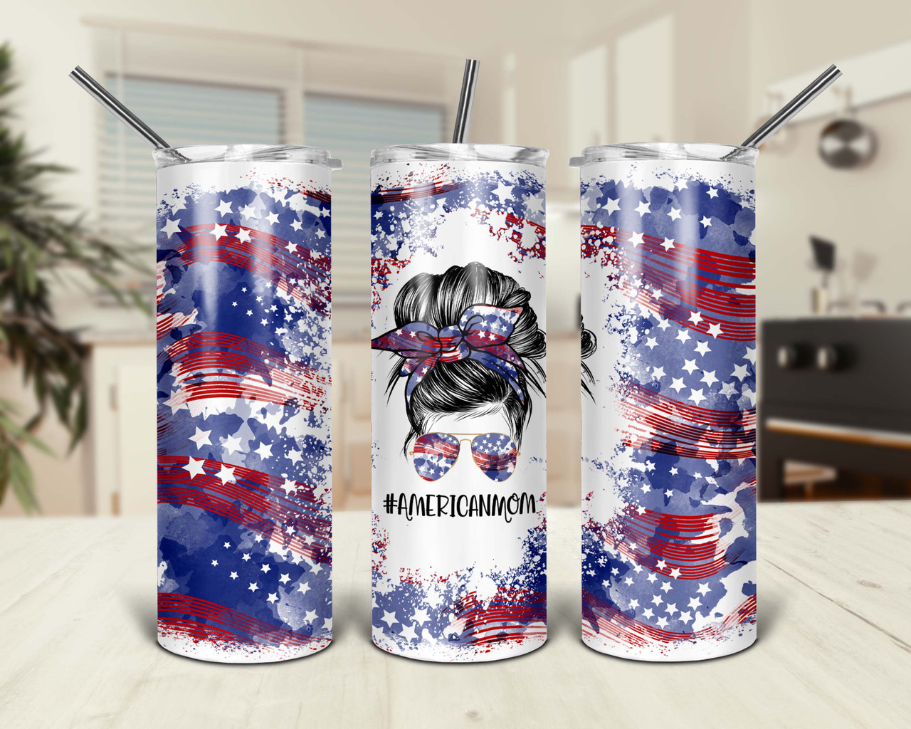 American Flag 20 Oz Tumbler with Straw and Lid. FREE SHIPPING. Stainless  Steel. Sublimation Tumbler Cups.