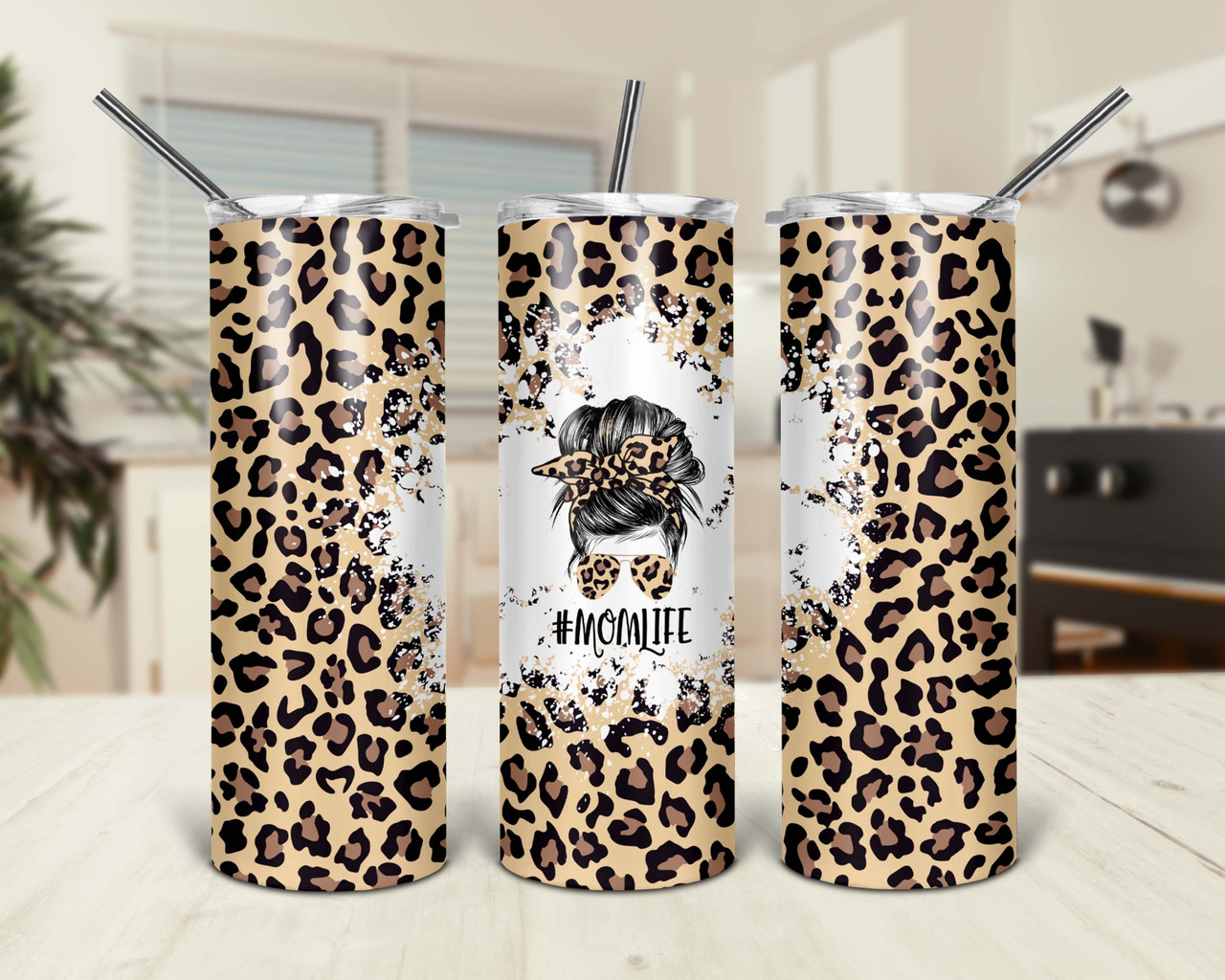 Leopard Mom Life Sublimation Tumbler