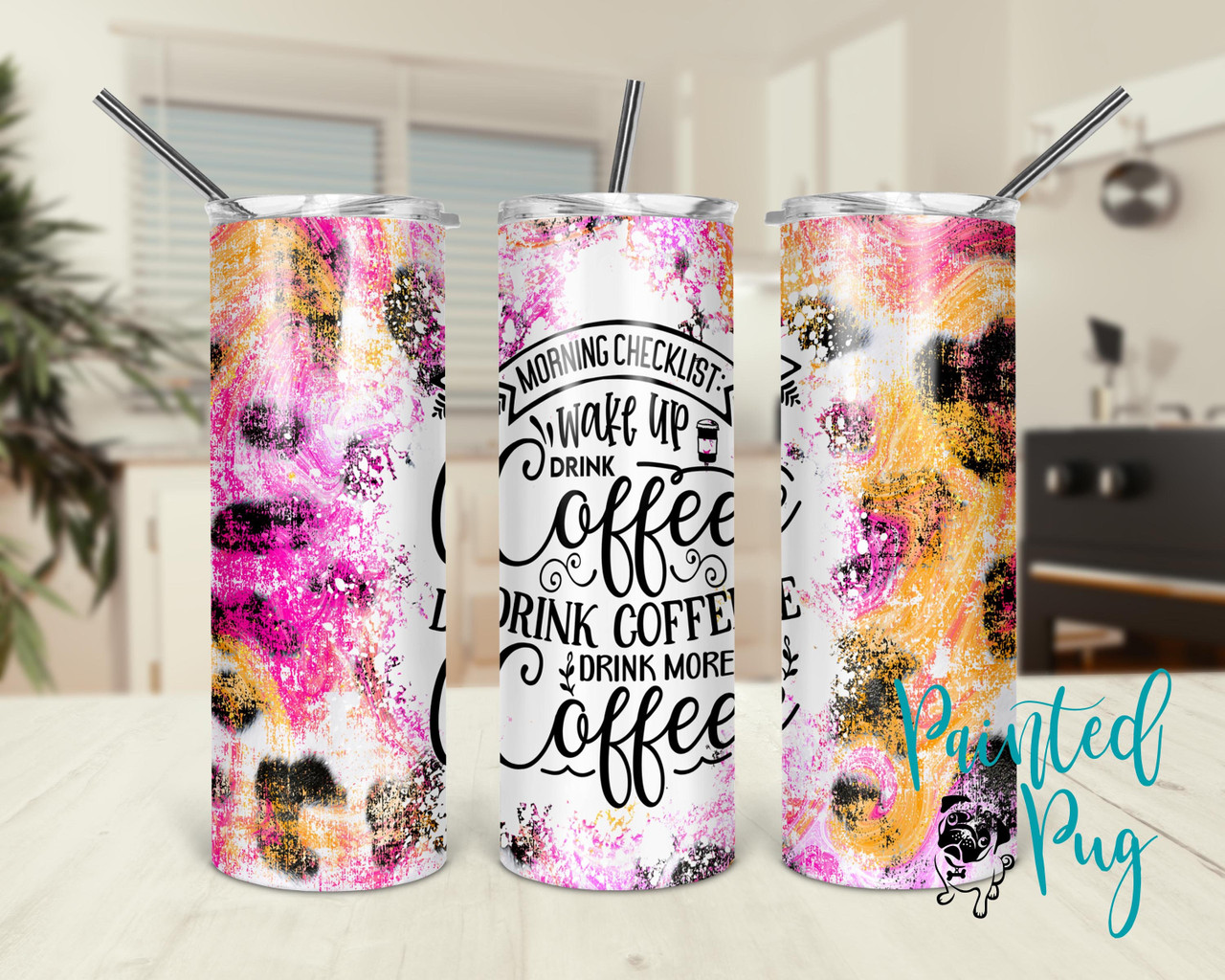 Art Pop Flowers 20 oz Stainless Steel Skinny Tumbler Sublimation Hot Cold  Coffee Soda