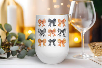 Ribbon Fall Halloween Wine Tumbler 12oz