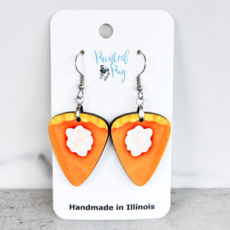 Handmade Pumpkin Pie Earrings – Cute Fall Jewelry with Stainless Steel Earwires