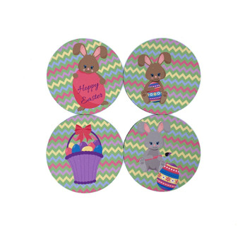 Easter Bunny Eggs Chevron Coasters (Set of 4)