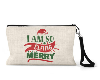 Elfing Merry Elf Christmas Wristlet Makeup Bag