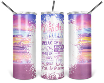 Beach Rules Summer 20oz Tumbler