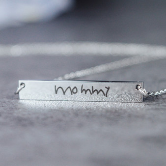 Custom Engraved Necklace with Handwriting