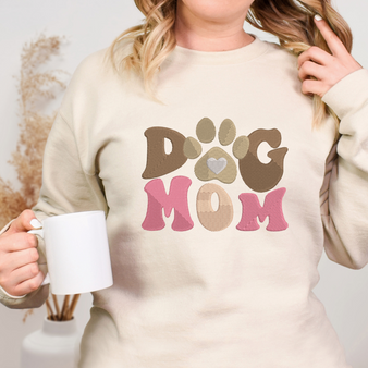 Dog Mom Paw Print Sweatshirt or T-shirt, Crewneck or Long Sleeve Shirt Option