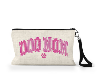 Dog Mom Pink Wristlet Makeup Bag