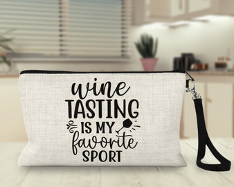 Wine Tasting Wristlet Makeup Bag