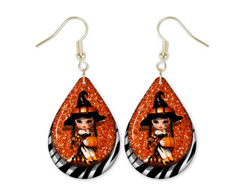 Halloween Witch Fall Teardrop Earrings