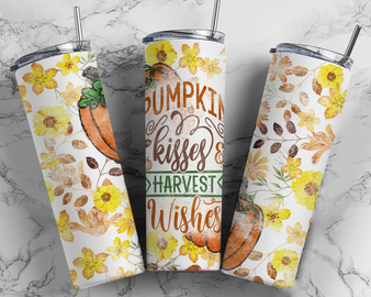 Pumpkin Kisses 20oz Stainless Steel Skinny Tumbler