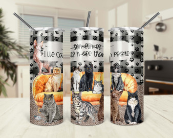 I Like Cats More Than People Cat Lover 20oz Tumbler