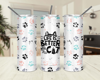 Cat Lover Life Is Better With Cat 20oz Tumbler