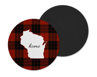 WI Wisconsin Plaid Coasters