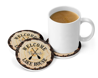 Welcome to Lake House Wood Slice Coasters