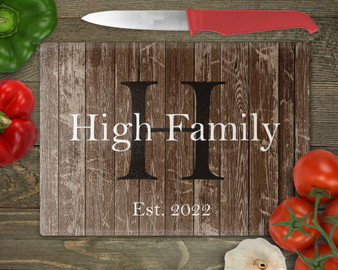 Personalized Cutting Board | Dark Brown Tempered Glass 