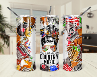 Just A Girl Who Loves Country Music Lover Design Tumbler