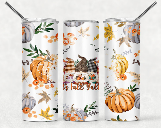 Fall Y'all Gnome Pumpkin Design 20oz Tumbler