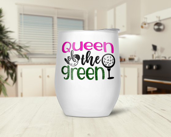 Queen Of The Green Golf Wine Tumbler 12oz