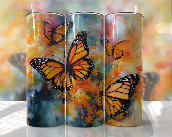 Butterfly Floral Summer 20oz Tumbler