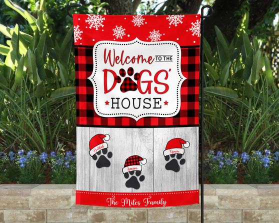 Personalized Dog Lover Christmas Garden Flag 12x18