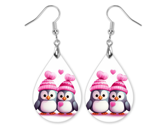 Valentine's Penguin Earrings