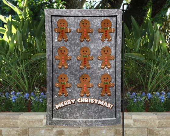 Ginger Bread Cookies Christmas Garden Flag 12x18