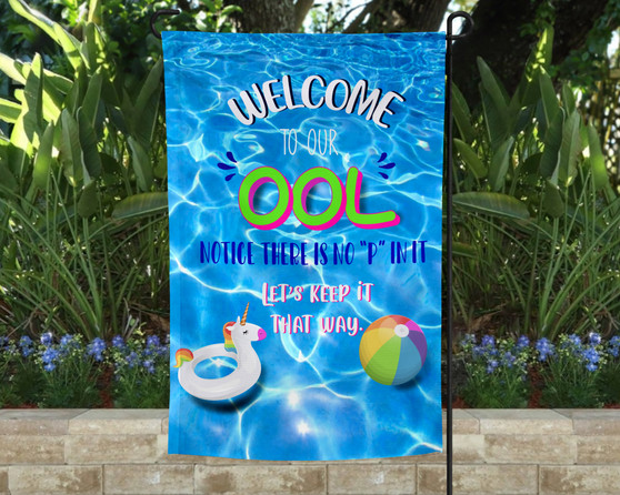 Pool Summer Garden Flag 12x18