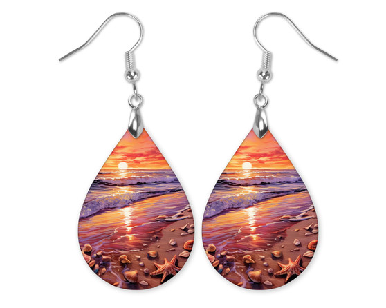 Sunset Dangle Teardrop Earrings