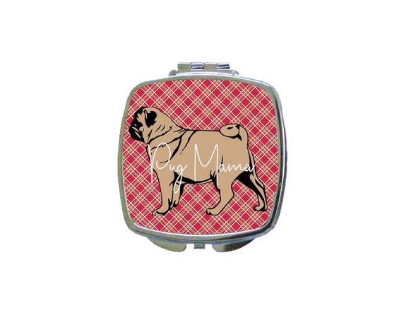Pug Mama Cosmetic Pocket Compact Mirror
