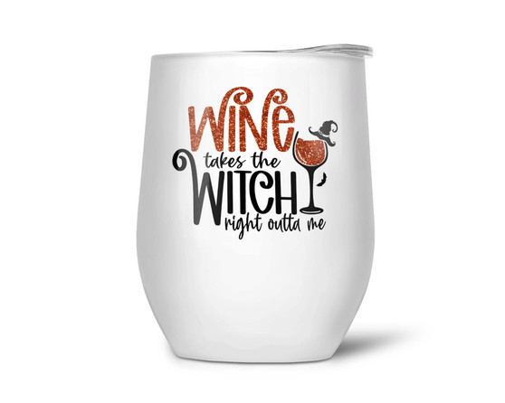 Halloween Witch Fall Wine Tumbler 12oz