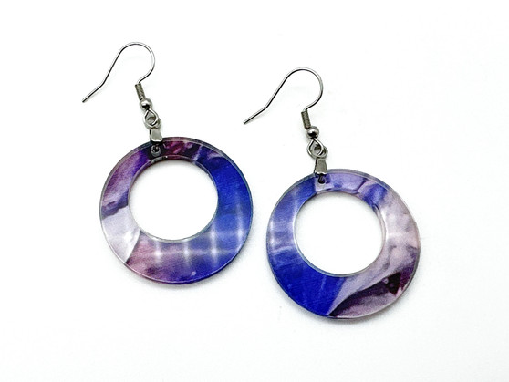 Purple Acrylic Dangle Earrings