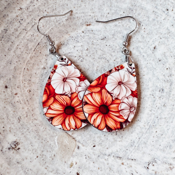 Fall Floral Boho Dangle Earrings for Women