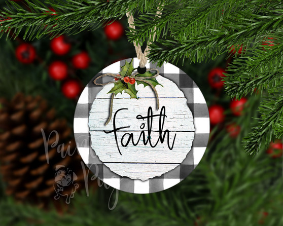 Faith Inspirational Christmas Round Ornament
