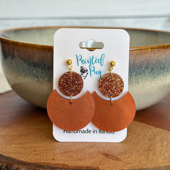 Bronze Glitter Half Moon Half Moon Earrings Halloween Earrings For Women