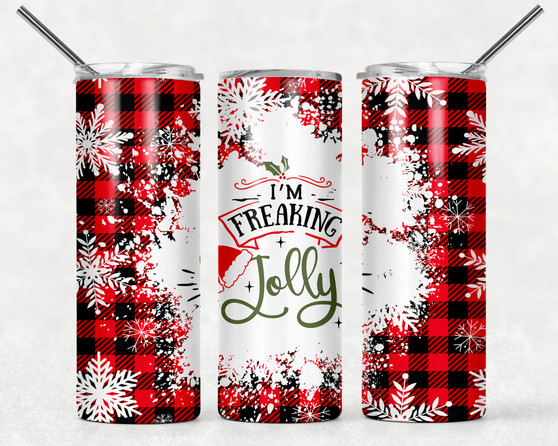 Freaking Jolly Plaid Christmas Design 20oz Tumbler