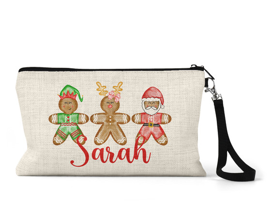 Personalized Gingerbread Christmas Design Cosmetic Bag Wristlet  Makeup Bag