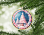 Pink Aesthetic Christmas Tree Holiday Ornament