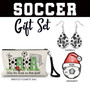 Soccer Mom Wristlet Cosmetic Bag Earring Ornament Gift Set