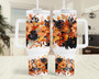 Black Orange Fall Floral 40oz Tumbler