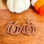 Bronze Glitter Pumpkin Dangle Earring