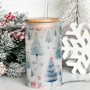 Christmas Tree Frosted Glass Tumbler 12oz