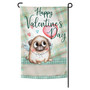 Valentine's Day Pug Garden Flag 12x18