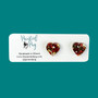 Valentine's Day Heart Shaped Red Gold Stud Earrings