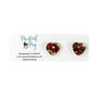 Valentine's Day Heart Shaped Red Gold Stud Earrings