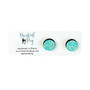 Floral teal Round Summer Stud Earrings